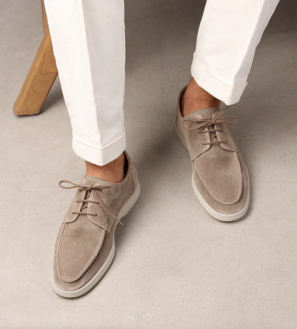 Edvard | Suède herenschoenen - Veterschoenen, Zachte Binnenzool, Lichtgewicht Comfort