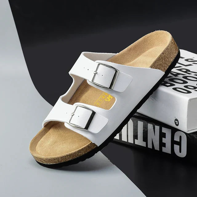Lehel | Leren herensandalen - Verstelbare bandjes, ergonomische zool, zomers comfort