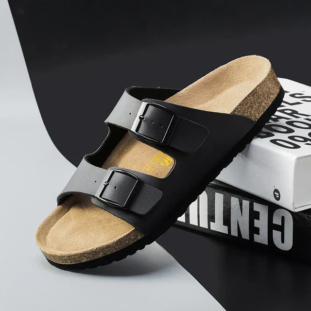 Lehel | Leren herensandalen - Verstelbare bandjes, ergonomische zool, zomers comfort