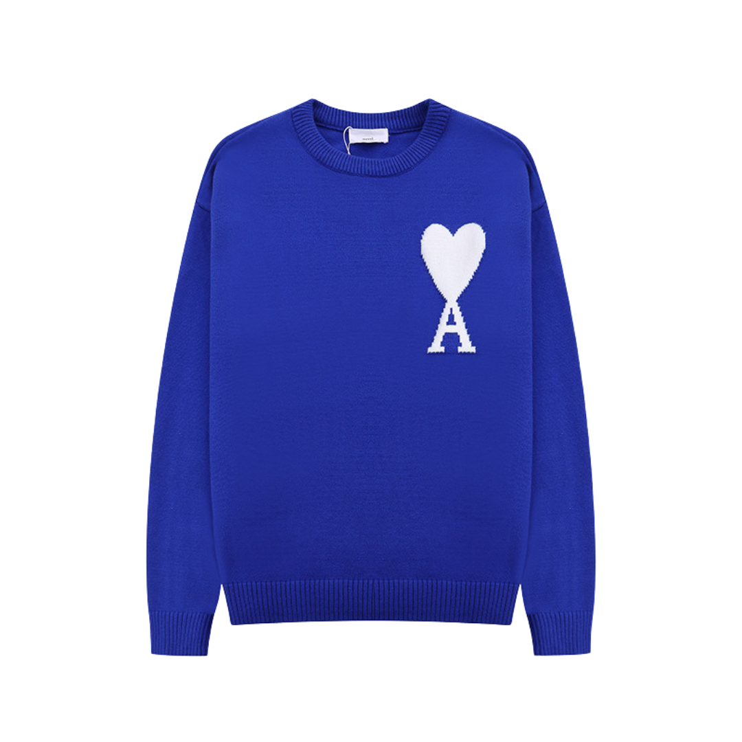 Fynlor | Heren trui met hartmotief – Modieuze zachte gebreide, casual en comfortabele pullover