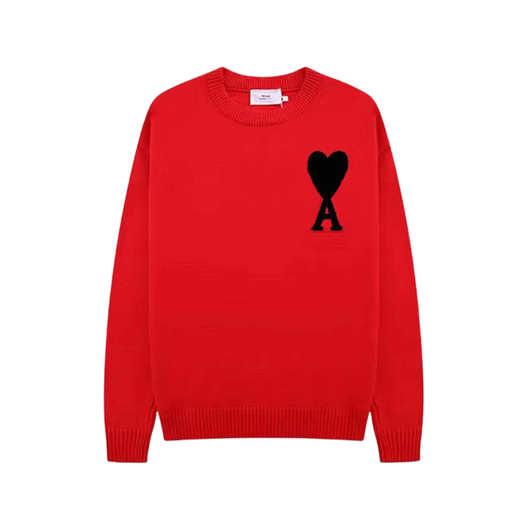 Fynlor | Heren trui met hartmotief – Modieuze zachte gebreide, casual en comfortabele pullover