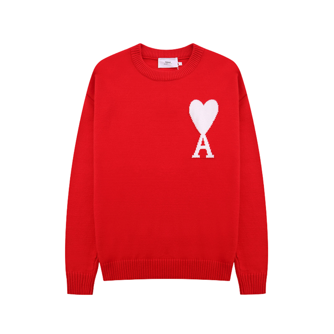 Fynlor | Heren trui met hartmotief – Modieuze zachte gebreide, casual en comfortabele pullover