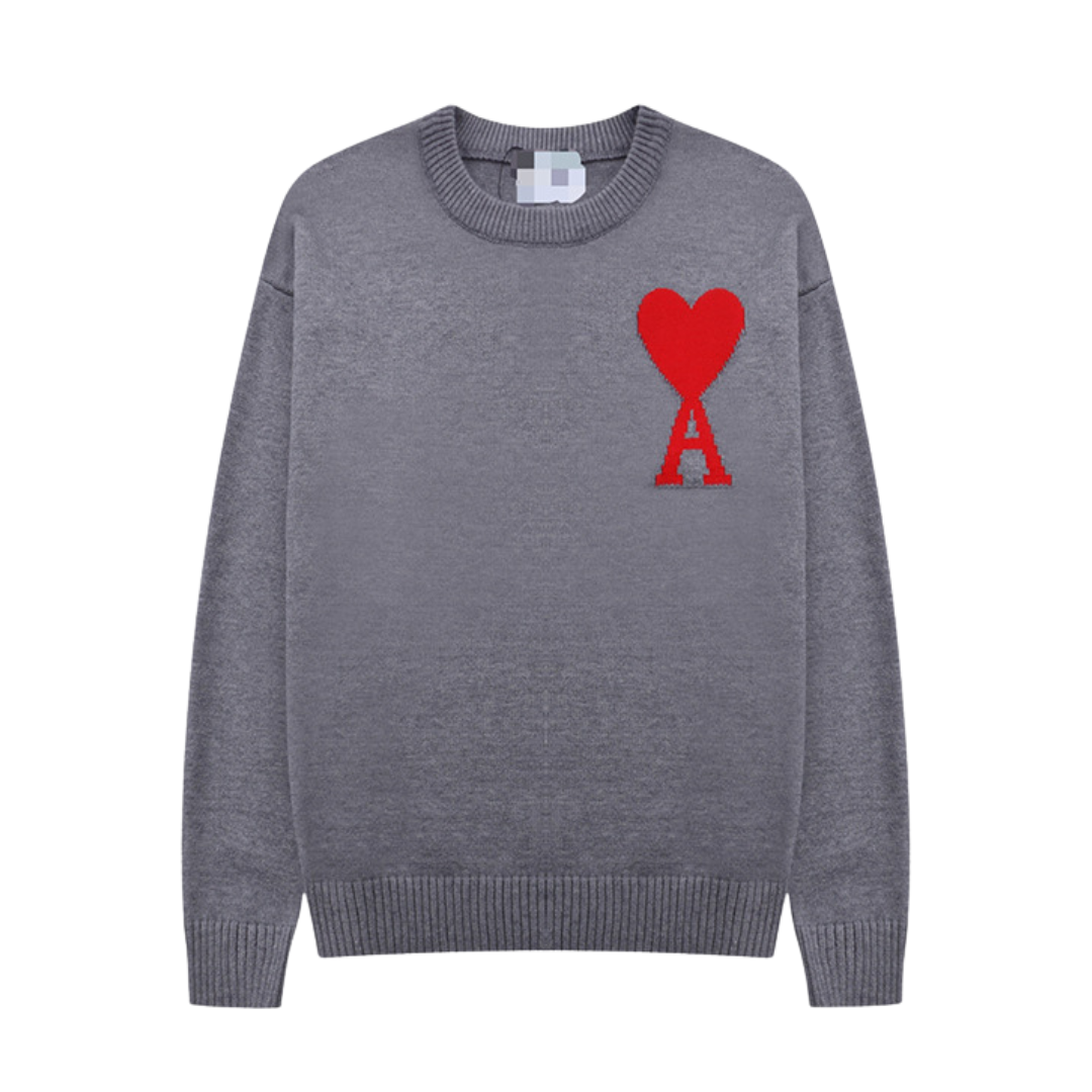 Fynlor | Heren trui met hartmotief – Modieuze zachte gebreide, casual en comfortabele pullover