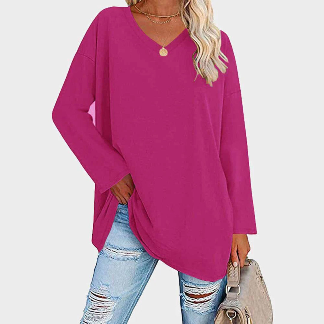 Vega | Klassieke Loose-Fit Lange Mouw Top voor Vrouwen - Zacht, Comfortabel Casual Shirt