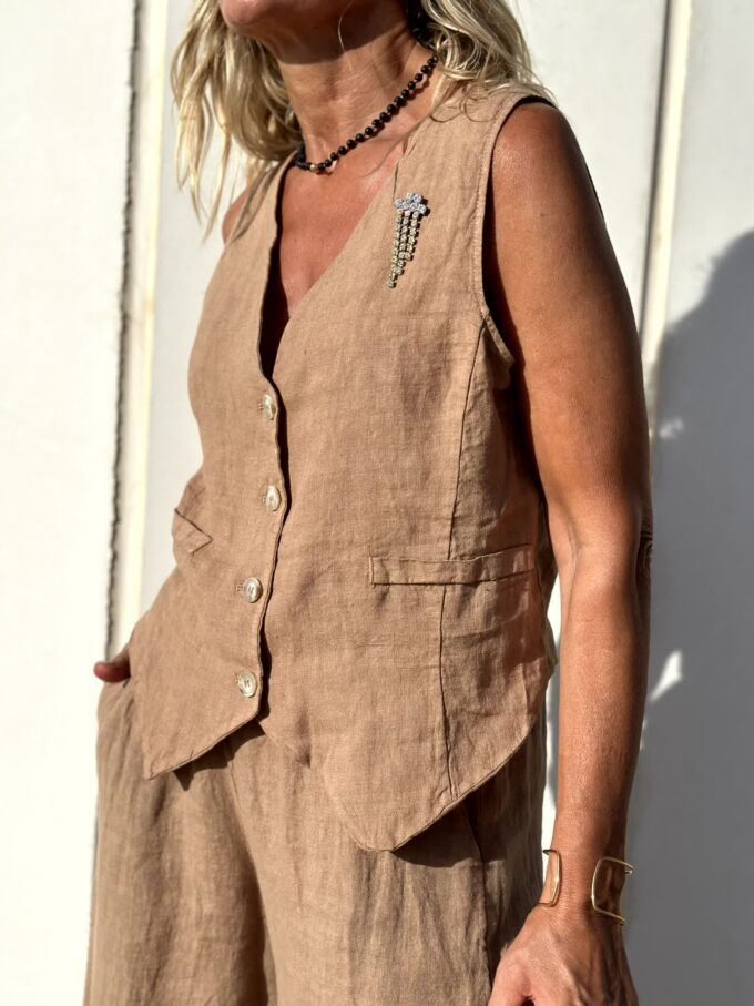 Teuta | Casual vrouwenset van linnen - lichtgewicht tweedelige outfit voor lente/zomer