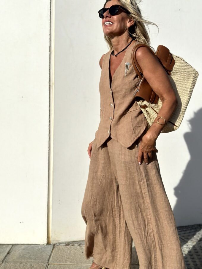 Teuta | Casual vrouwenset van linnen - lichtgewicht tweedelige outfit voor lente/zomer