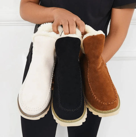 Snugella | Dames enkellaarsjes met bontvoering – Warme, comfortabele, casual schoenen voor de winter