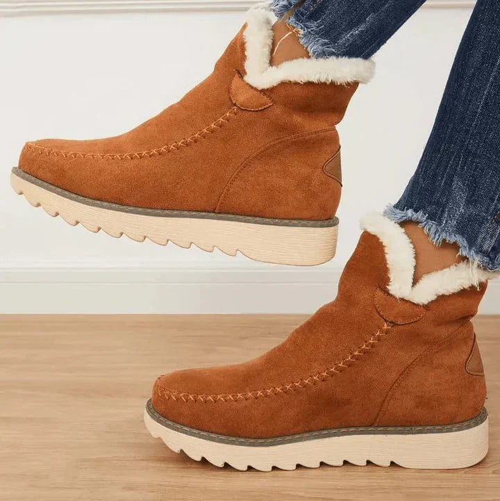 Snugella | Dames enkellaarsjes met bontvoering – Warme, comfortabele, casual schoenen voor de winter