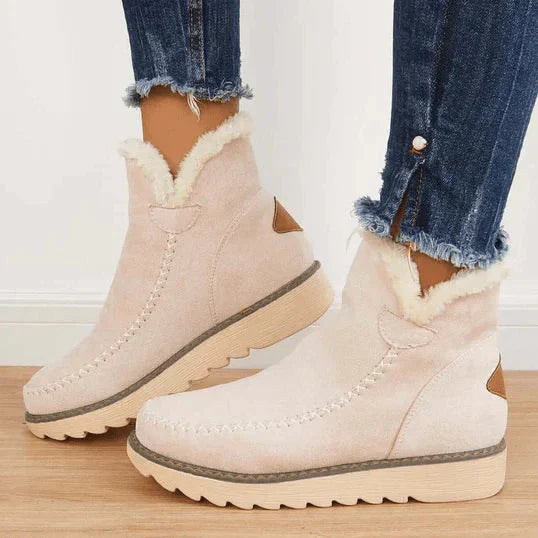 Snugella | Dames enkellaarsjes met bontvoering – Warme, comfortabele, casual schoenen voor de winter