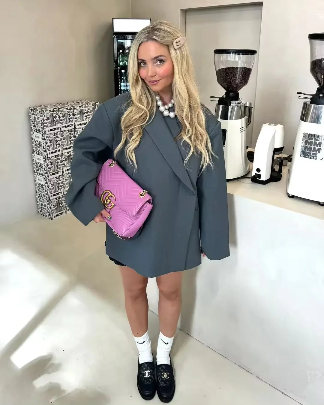 Prescilla | Damesblazer - Relaxed Fit, Lang gesneden, Kap met inkeping, Elegante streetwearstijl