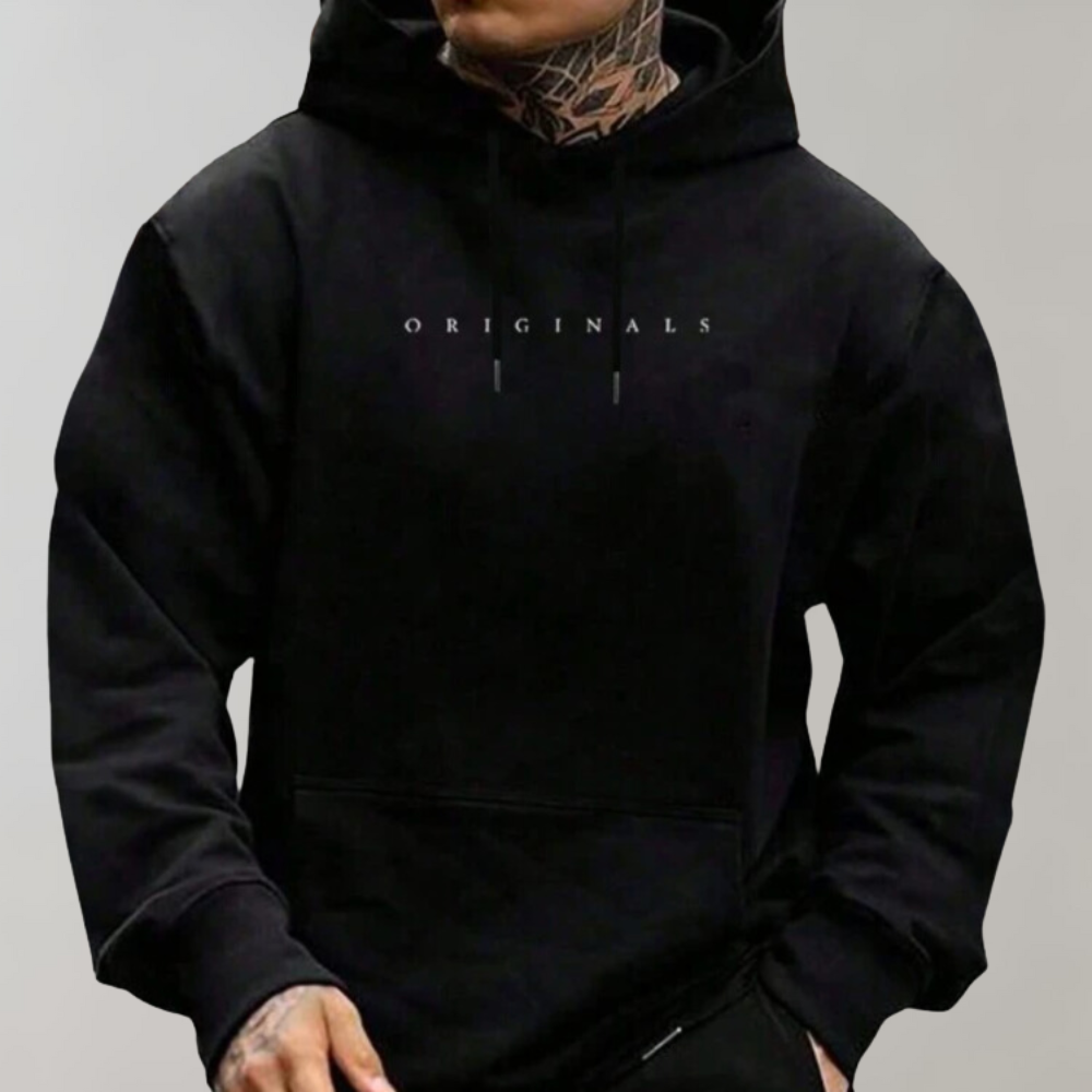 Enzo | Casual hoodie voor heren met geborduurd logo en kangoeroezak – Streetwear, moderne pasvorm