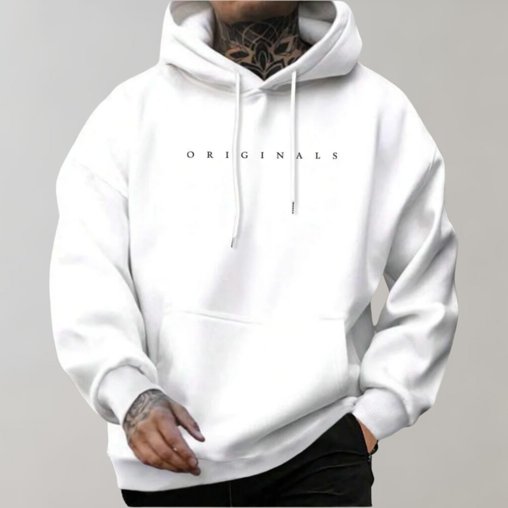 Enzo | Casual hoodie voor heren met geborduurd logo en kangoeroezak – Streetwear, moderne pasvorm