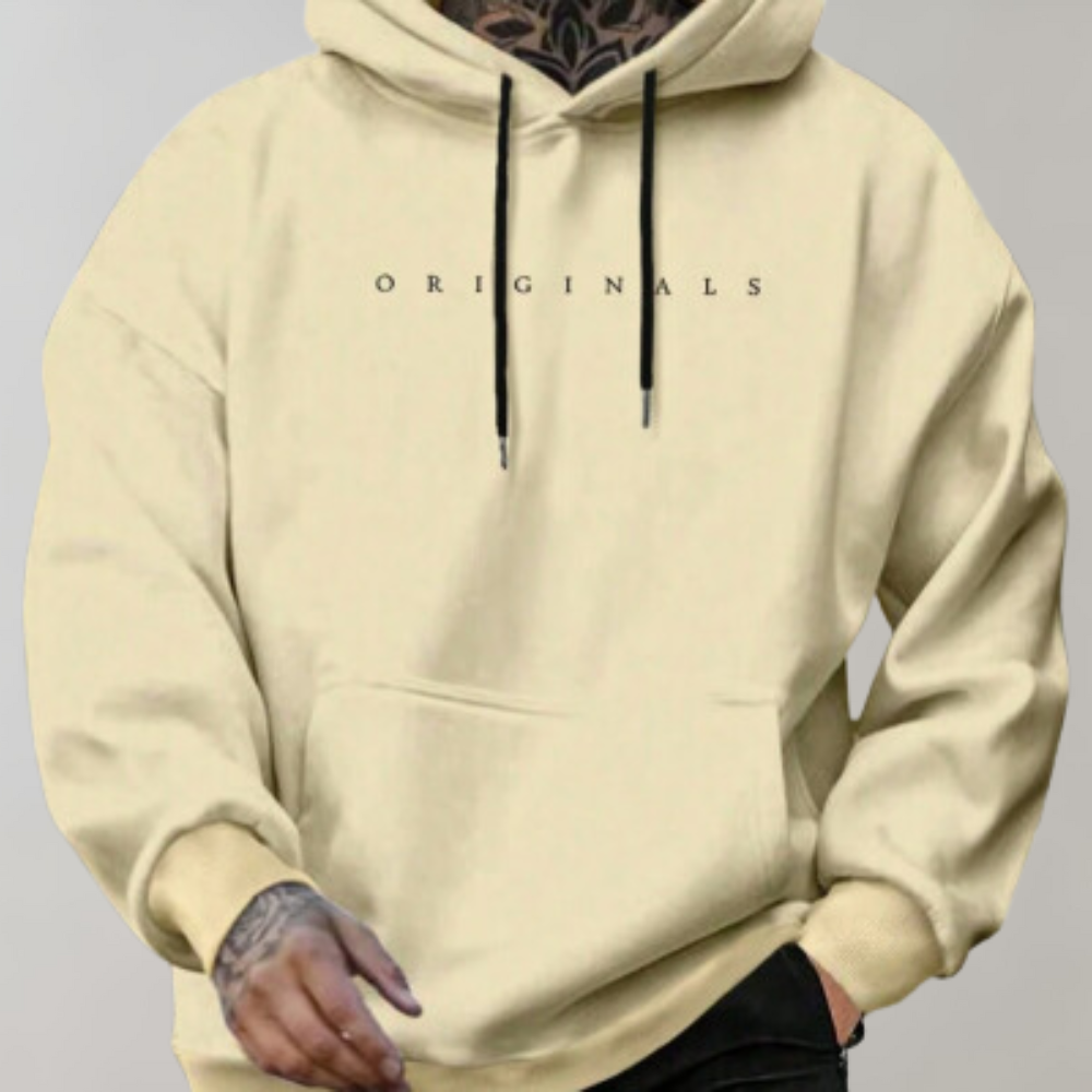 Enzo | Casual hoodie voor heren met geborduurd logo en kangoeroezak – Streetwear, moderne pasvorm
