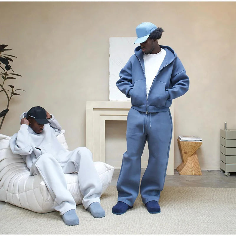 Antoine | Oversized trainingspak met rits voor heren – Set met hoodie en broek, comfortabele sportkleding