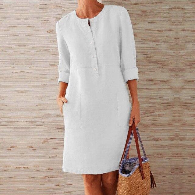 Bellavyn | Elegante Midi-jurk met lange mouwen voor vrouwen - Ademende, casual jurk