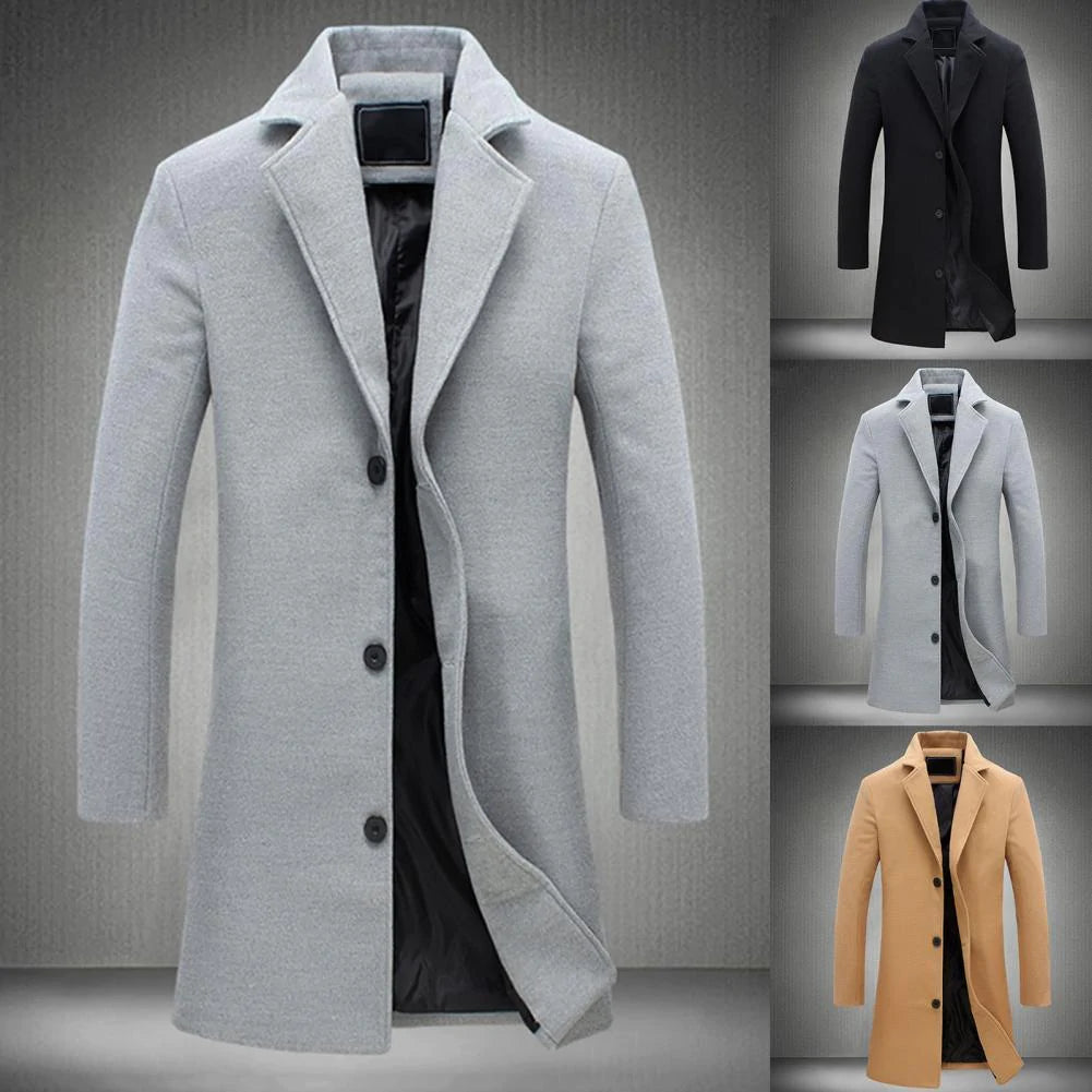Orvand | Winterjas voor heren – Elegante overjas van wolmix, warme geïsoleerde jas