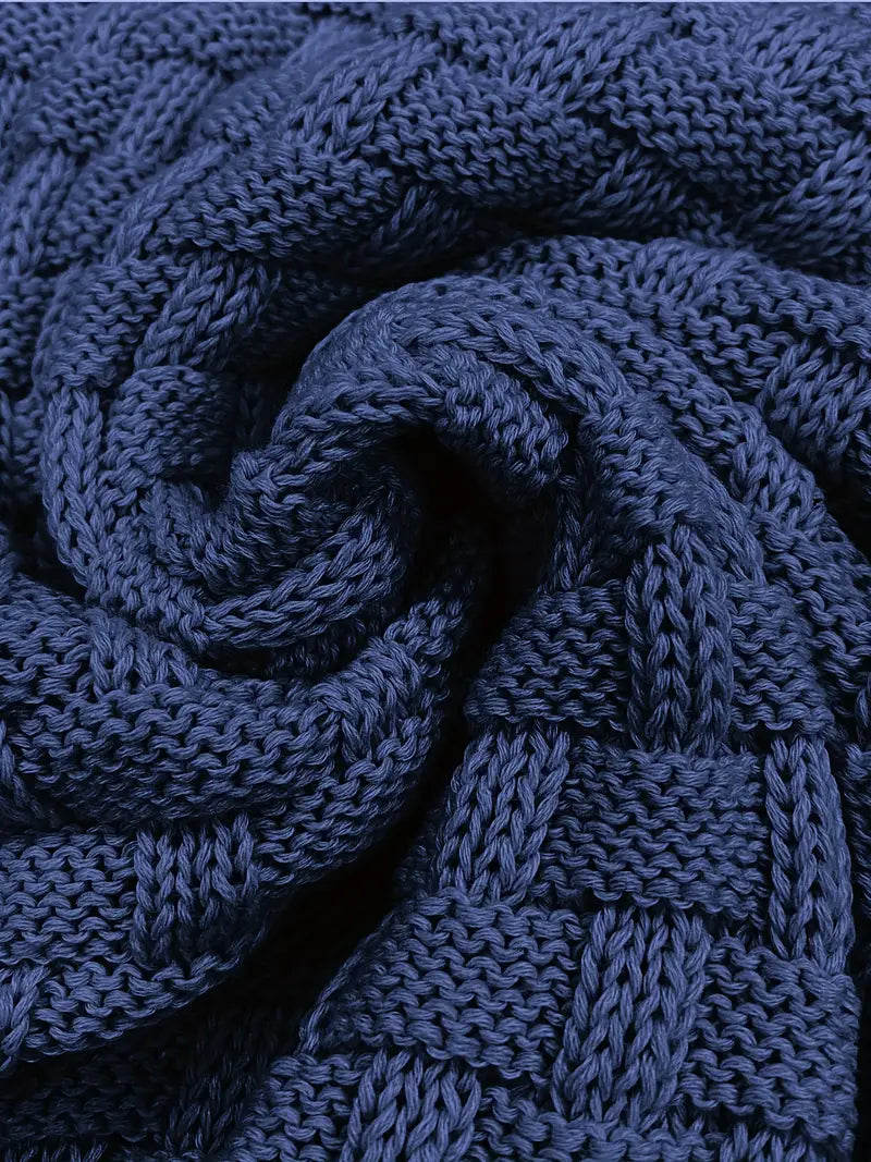 Perikles | Gebreide trui voor heren met textuur, sjaalkraag en knoopdetails, wintertrui, casual breiwerk