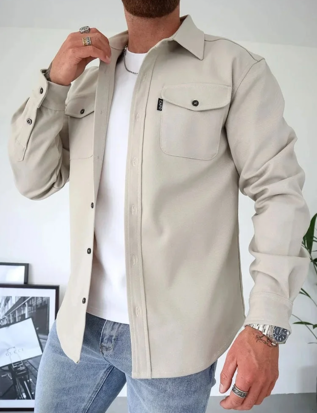 Auron | Stijlvol herenoverhemd met lange mouwen en knoopsluiting - Casual Slim Fit, ademend katoen