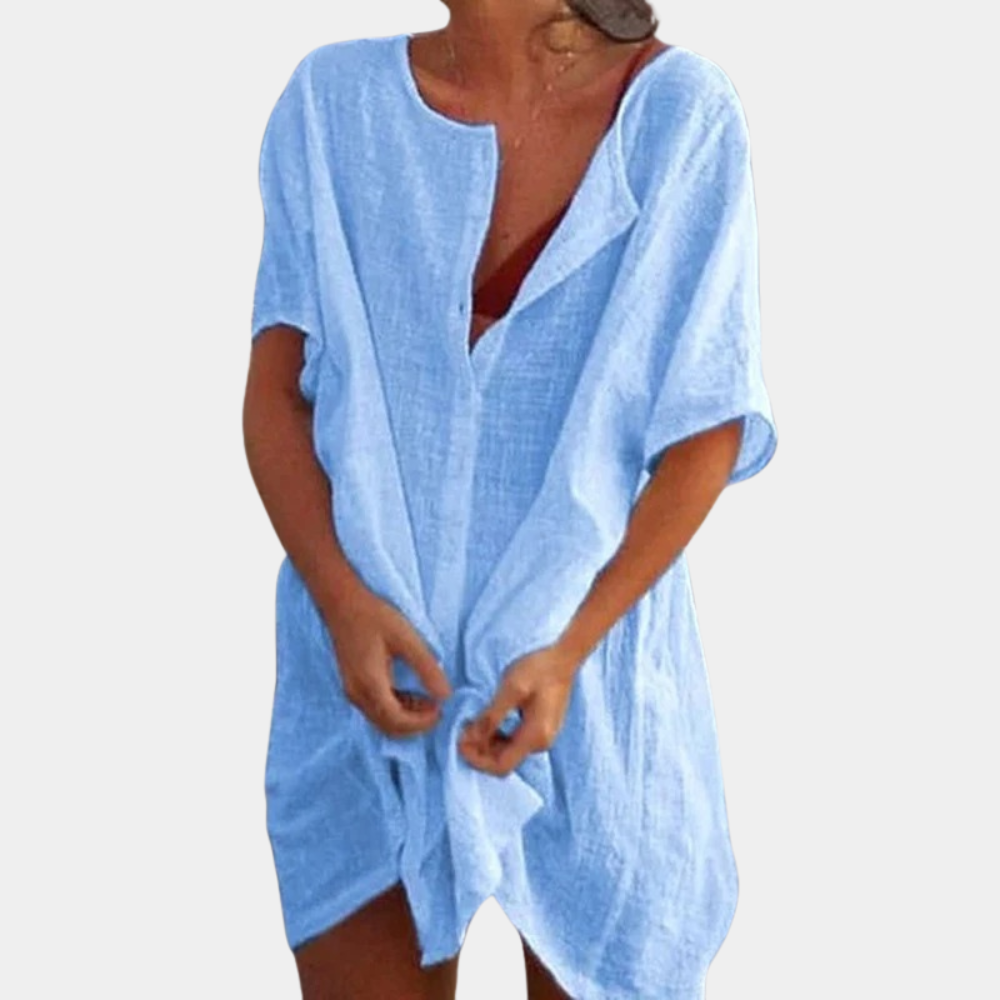Mayra | Ademende losse casual midi-jurk voor dames - comfortabele, relaxte pasvorm