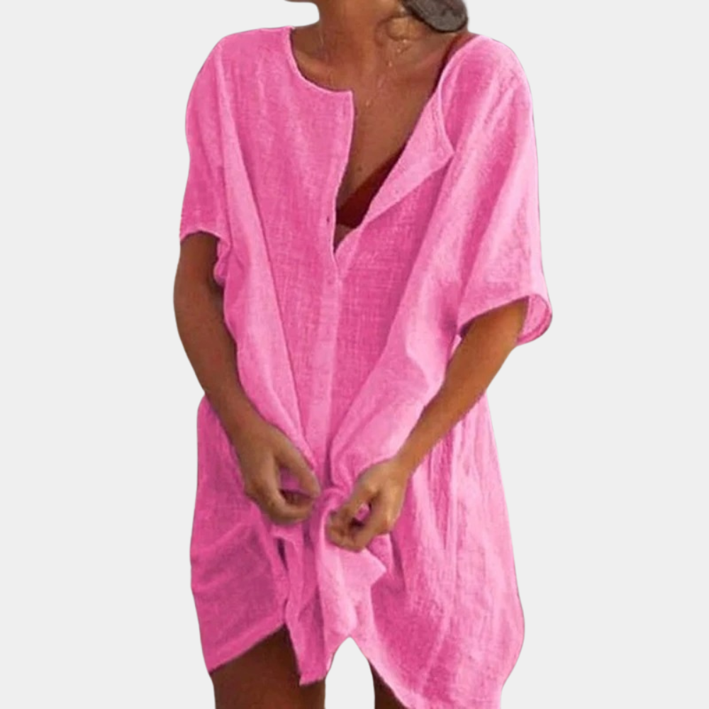 Mayra | Ademende losse casual midi-jurk voor dames - comfortabele, relaxte pasvorm