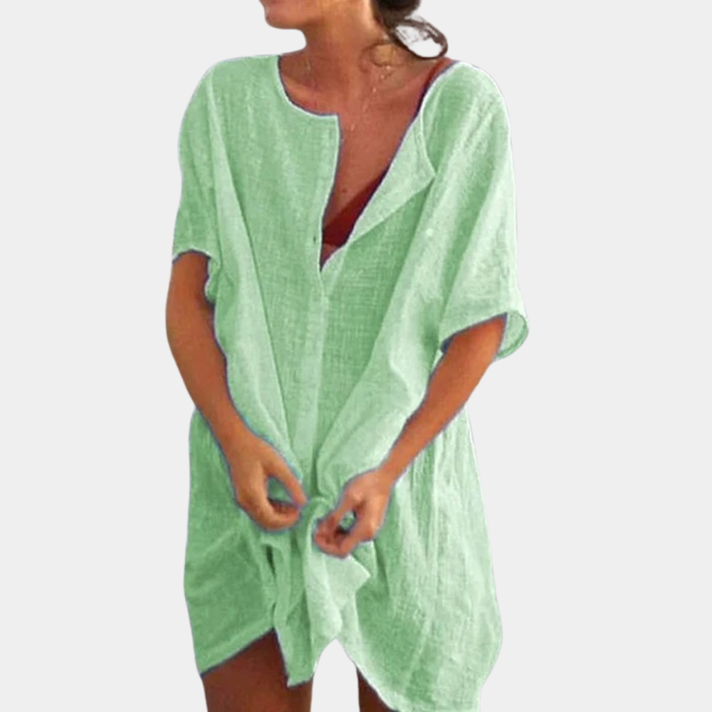 Mayra | Ademende losse casual midi-jurk voor dames - comfortabele, relaxte pasvorm