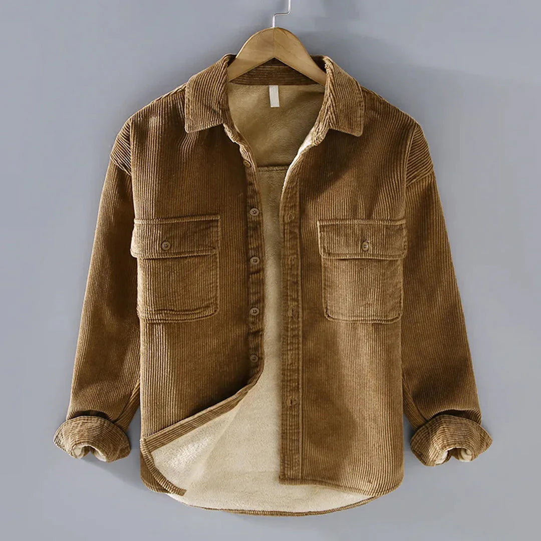 Alistair | Fleece gevoerd corduroy overhemd voor heren - warm wintershirt met lange mouwen en zachte binnenkant