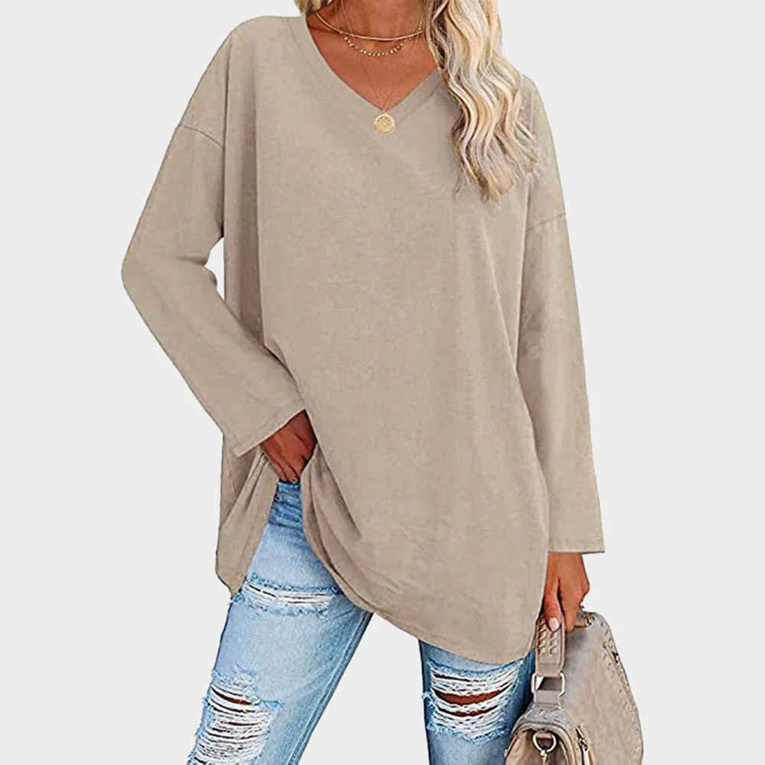 Vega | Klassieke Loose-Fit Lange Mouw Top voor Vrouwen - Zacht, Comfortabel Casual Shirt