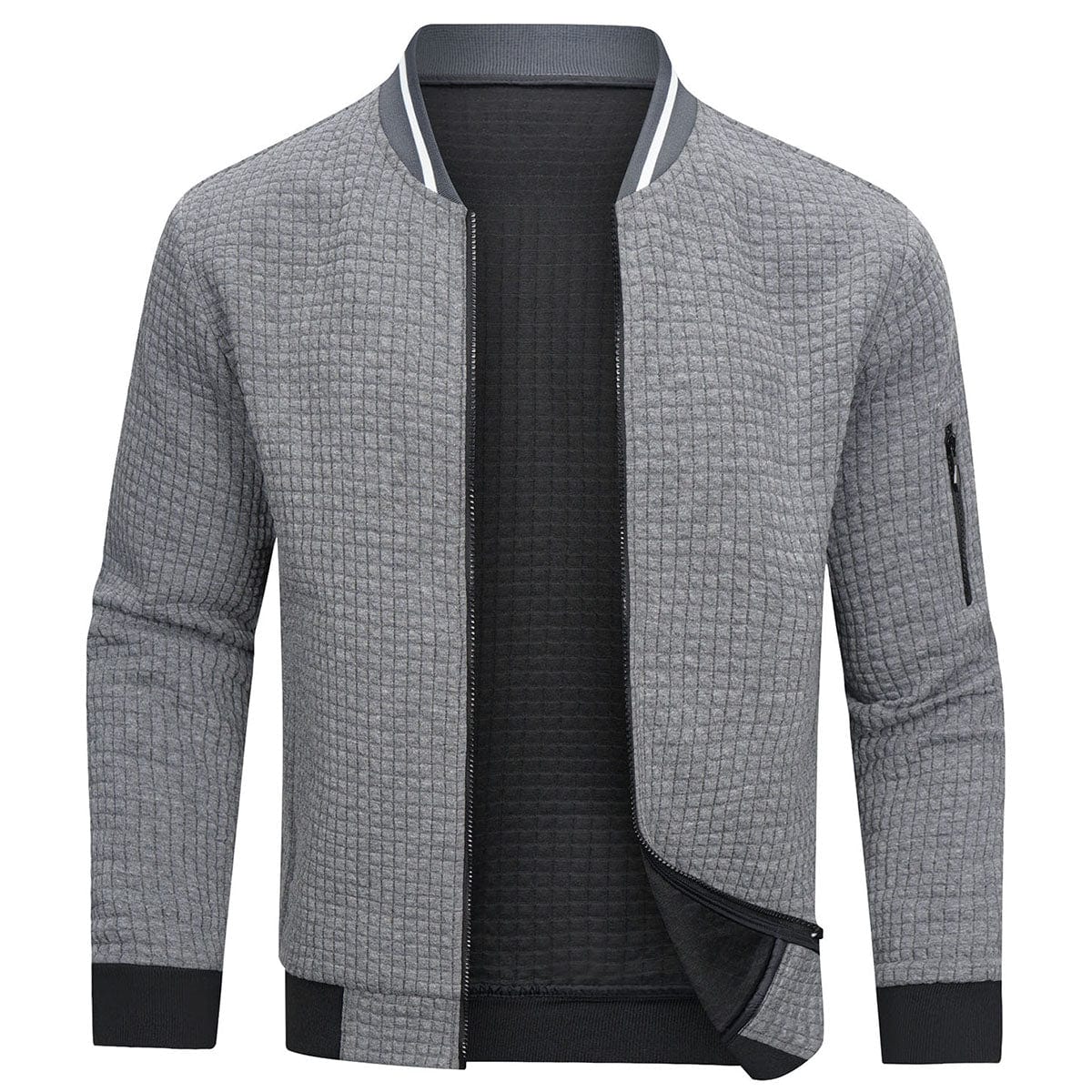 Yorrick | Trui met ritssluiting voor heren - Wafelgebreide Pullover, Casual Warme Trui met lange mouwen