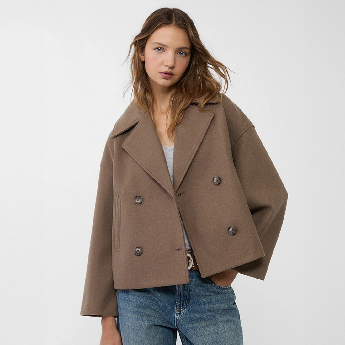 Anneli | Elegante Blazer met Dubbele Sluiting – Loszittend Lang Jasje voor Lente- en Herfstoutfits