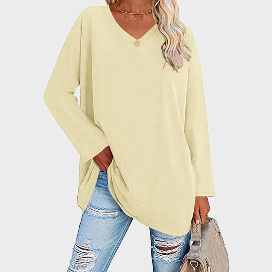 Vega | Klassieke Loose-Fit Lange Mouw Top voor Vrouwen - Zacht, Comfortabel Casual Shirt