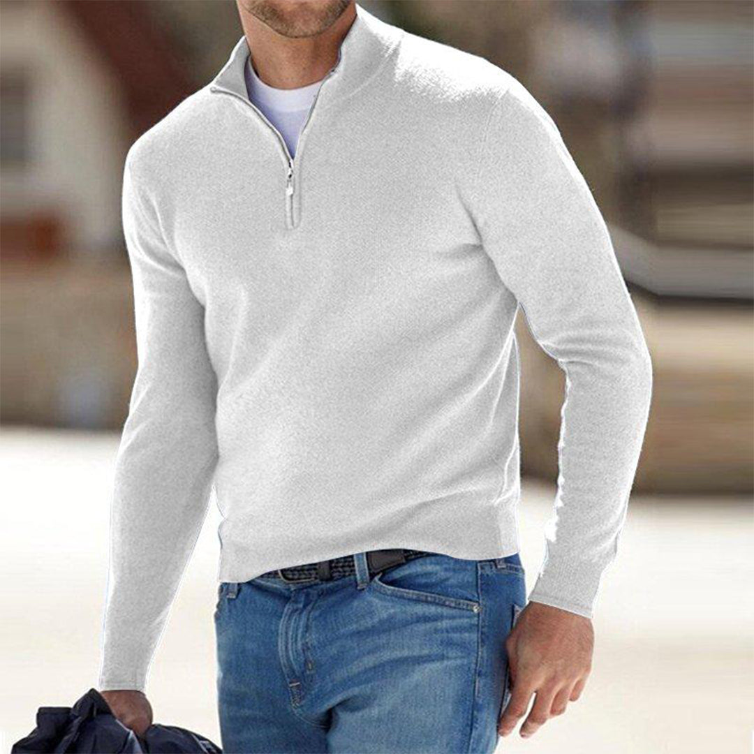 Valric | Heren trui met halve rits – Elegante gebreide pullover, casual en geschikt voor op kantoor