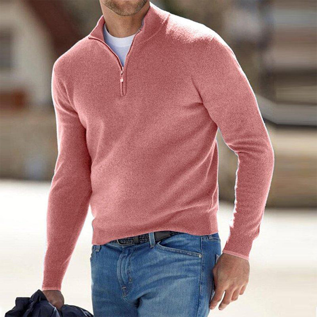 Valric | Heren trui met halve rits – Elegante gebreide pullover, casual en geschikt voor op kantoor