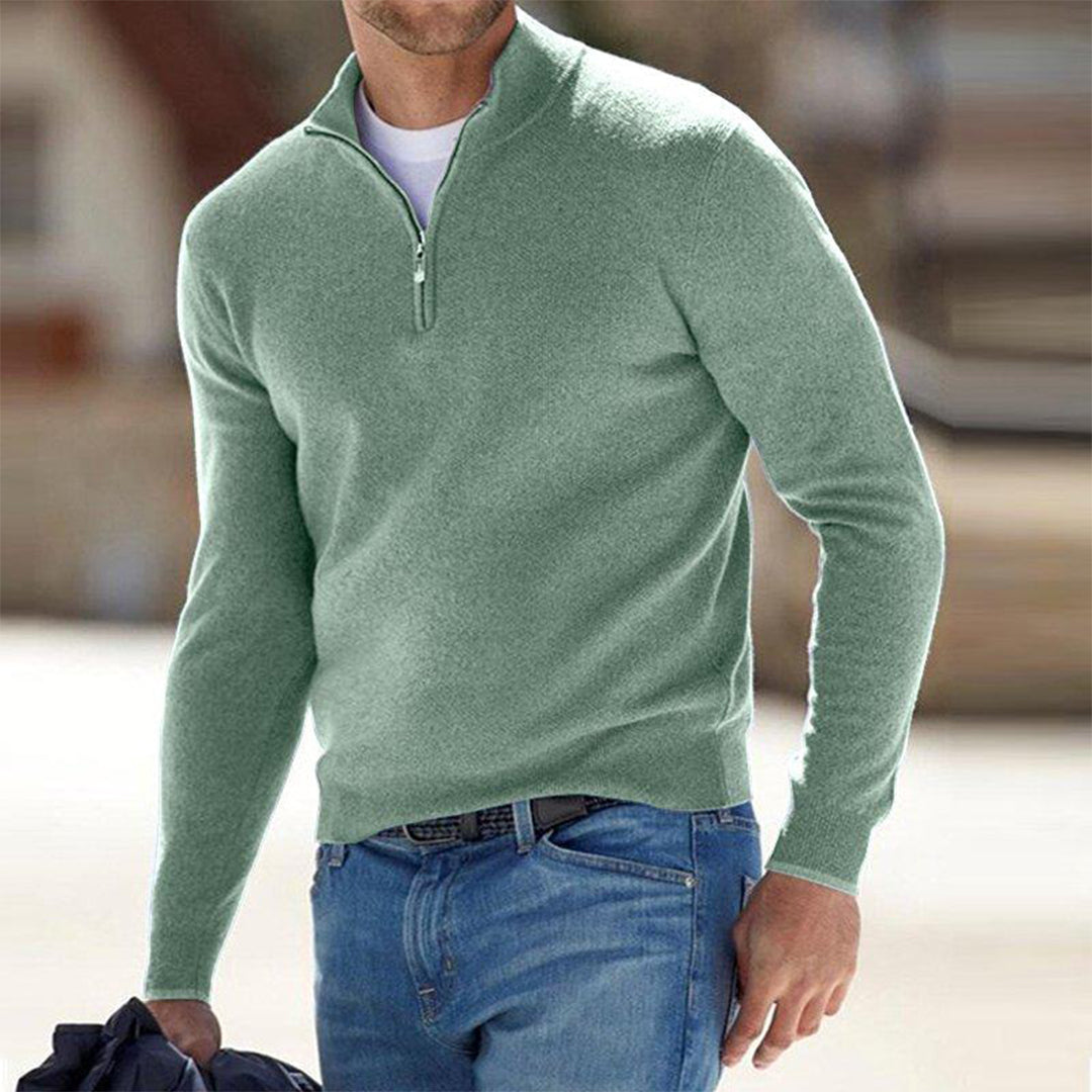 Valric | Heren trui met halve rits – Elegante gebreide pullover, casual en geschikt voor op kantoor