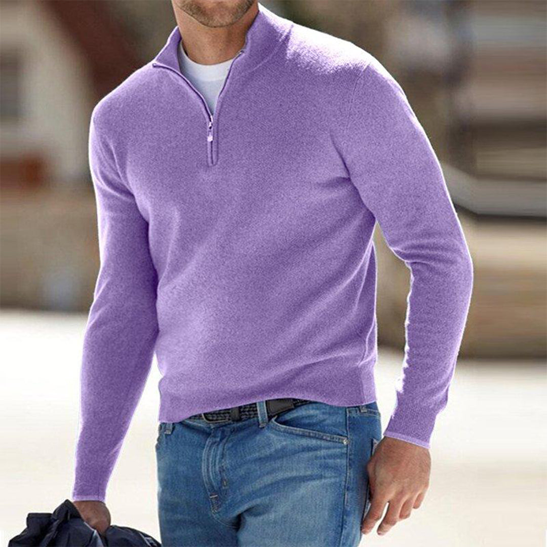 Valric | Heren trui met halve rits – Elegante gebreide pullover, casual en geschikt voor op kantoor