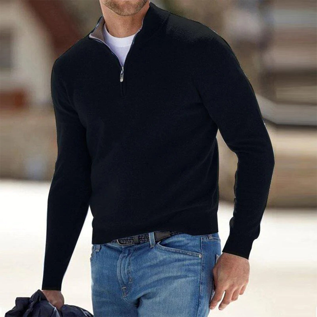 Valric | Heren trui met halve rits – Elegante gebreide pullover, casual en geschikt voor op kantoor