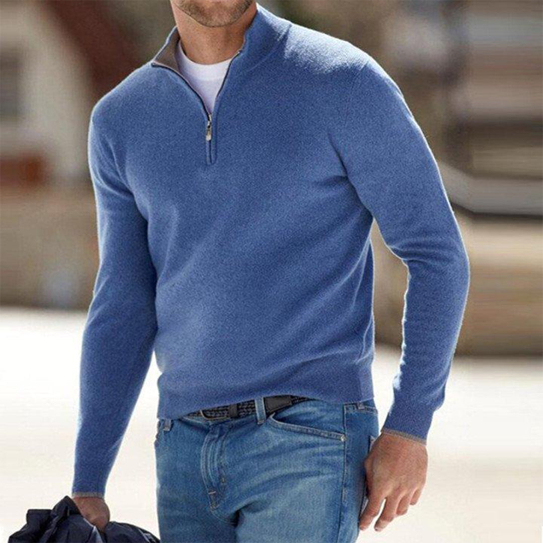 Valric | Heren trui met halve rits – Elegante gebreide pullover, casual en geschikt voor op kantoor