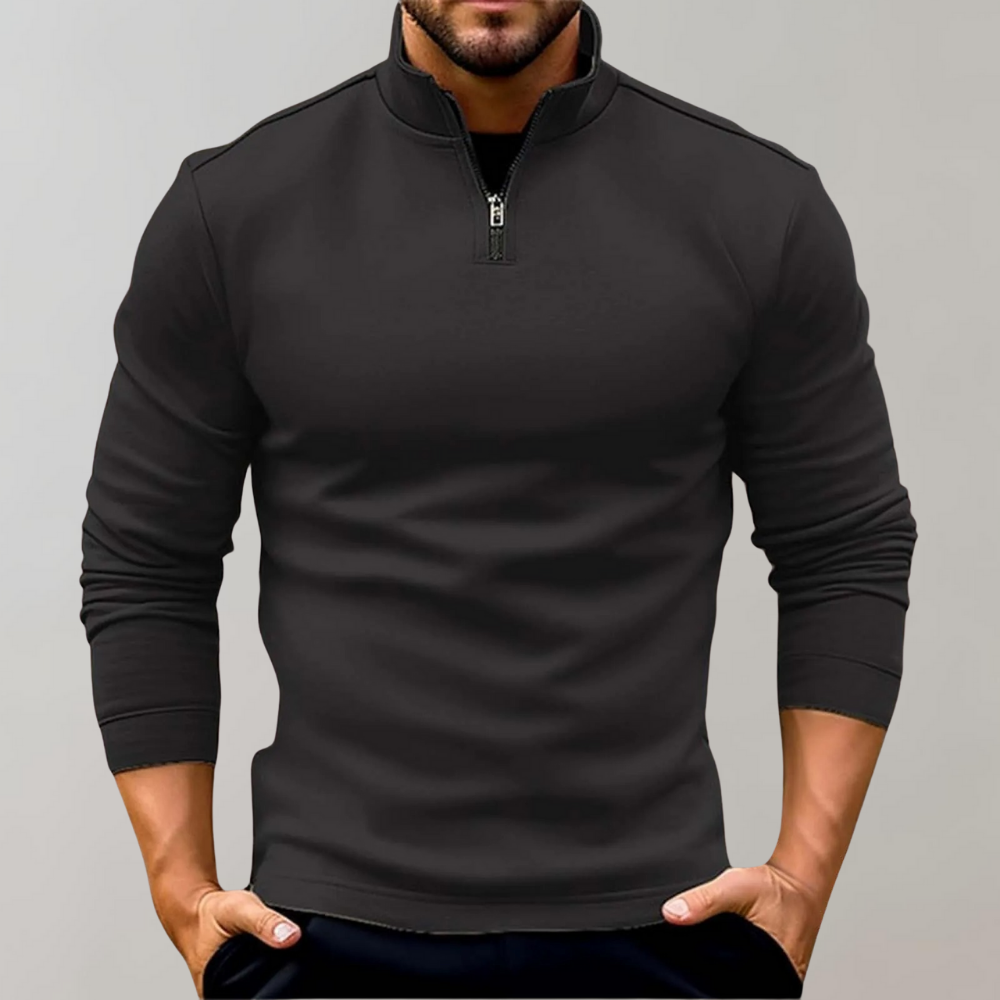 Emeron | Heren trui met halve rits – Casual elegante trui met opstaande kraag voor herfst en winter