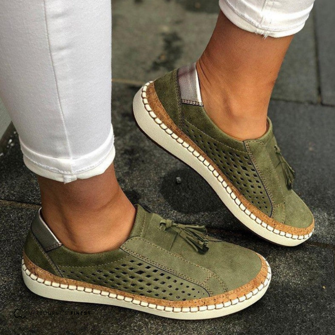 Zuela | Orthopedische Slip-Ons voor dames - Gewatteerde en ondersteunende casual schoenen
