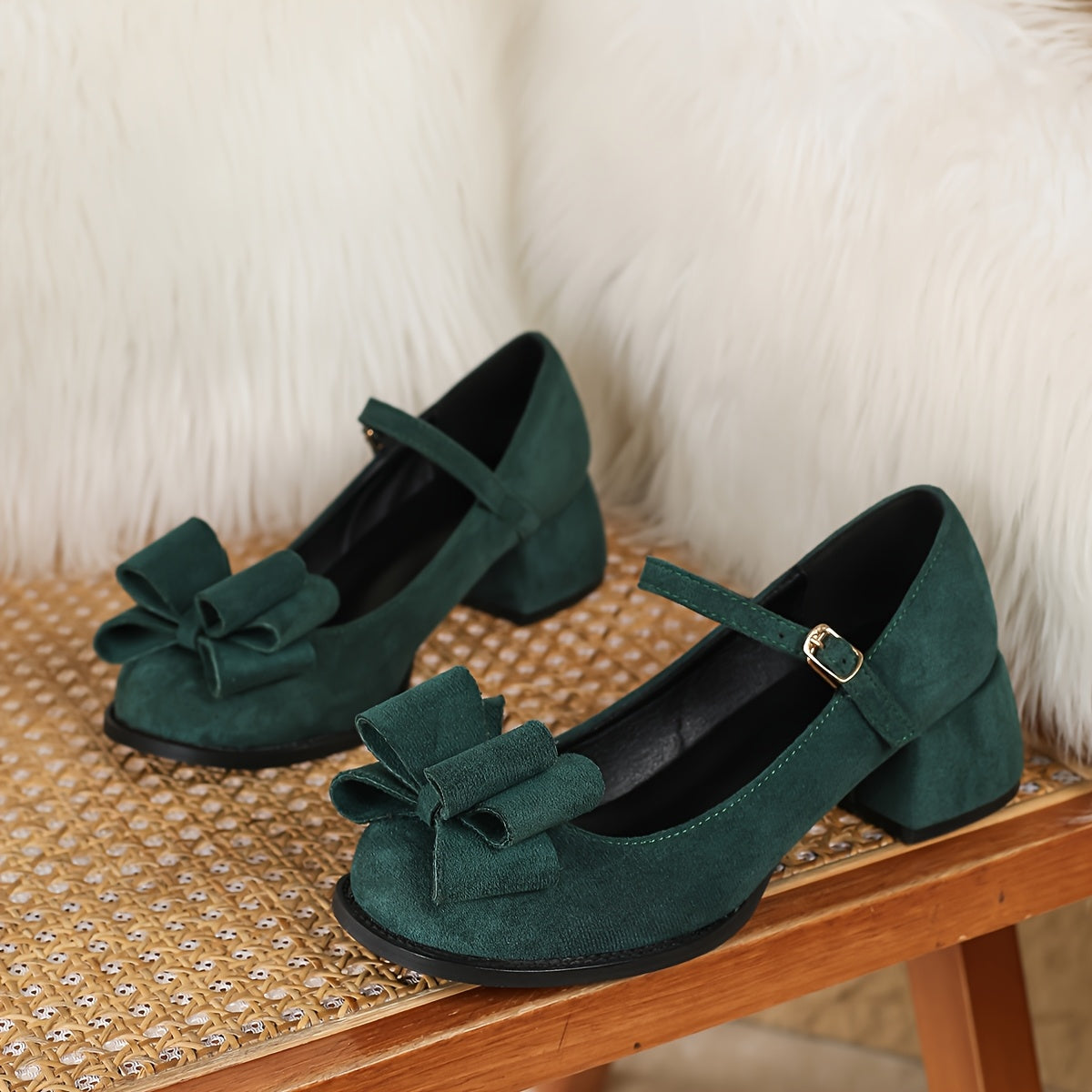 BowBelle | Dames Blokhakken met Strik – Chic Pumps