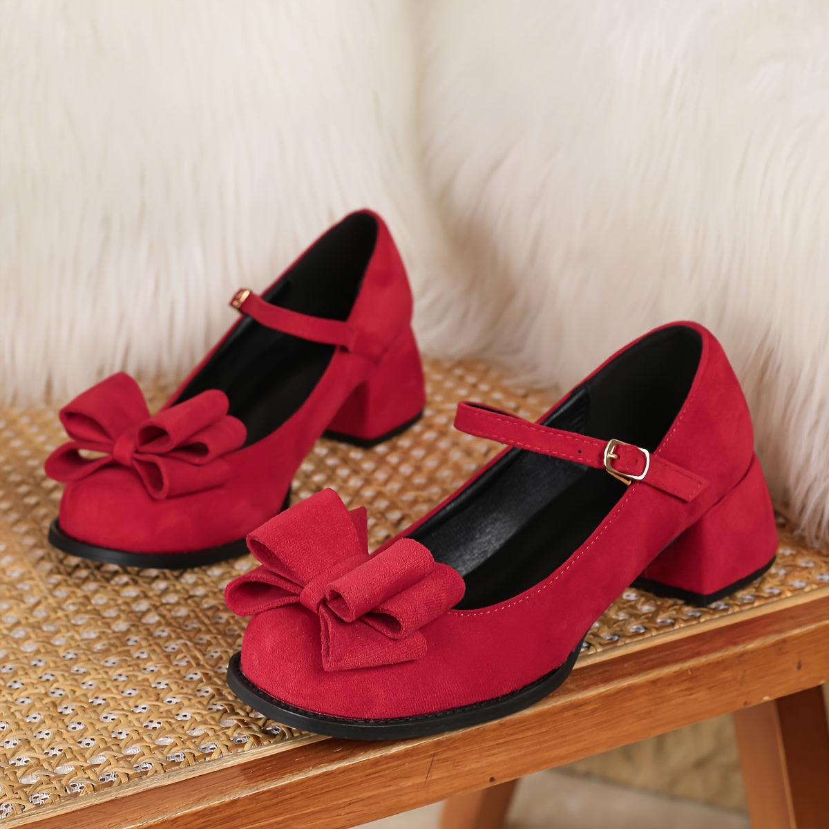 BowBelle | Dames Blokhakken met Strik – Chic Pumps