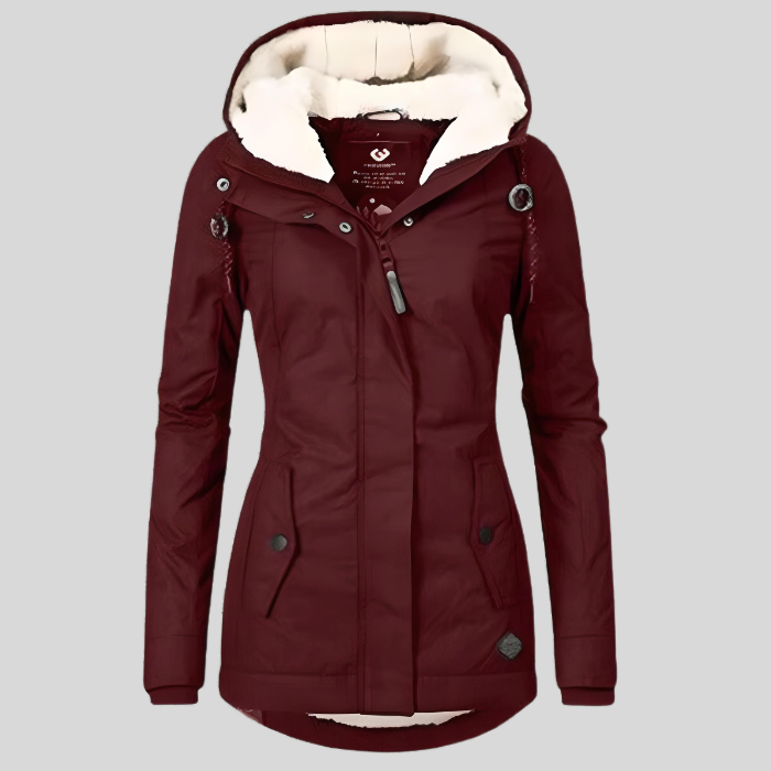 Hedvig | Waterdichte regenjas met fleecevoering, capuchon, verlengde achterkant en casual outdoor-stijl