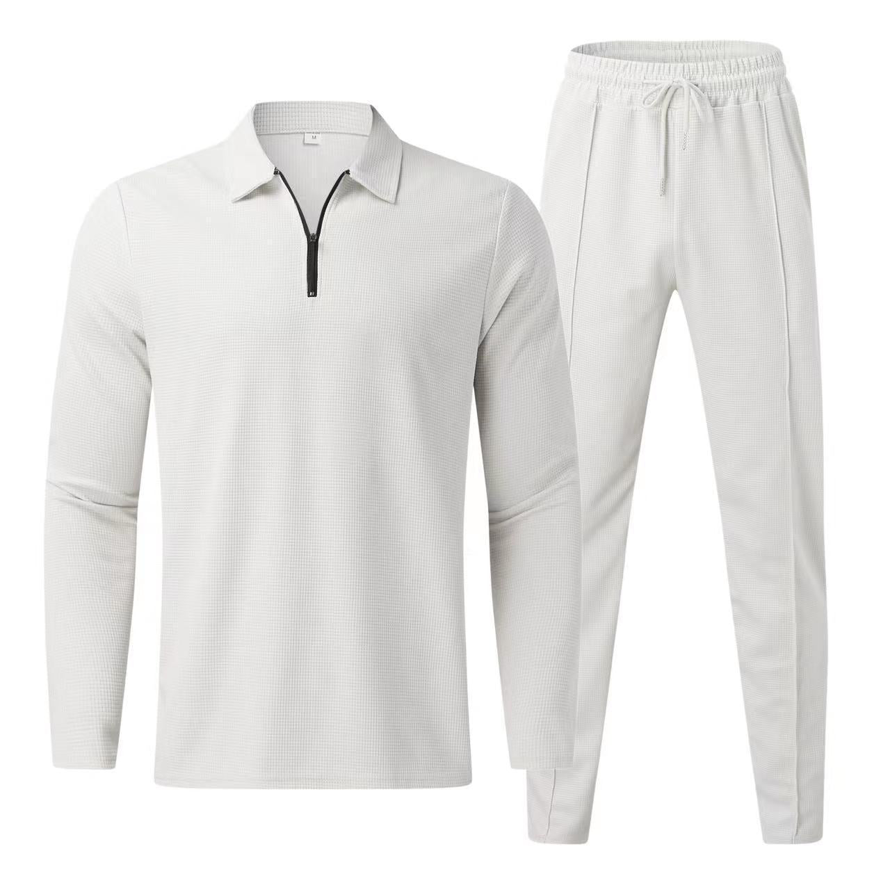 Gustafsson | Heren polo met lange mouwen en joggingbroek – Casual loungewear trainingspak