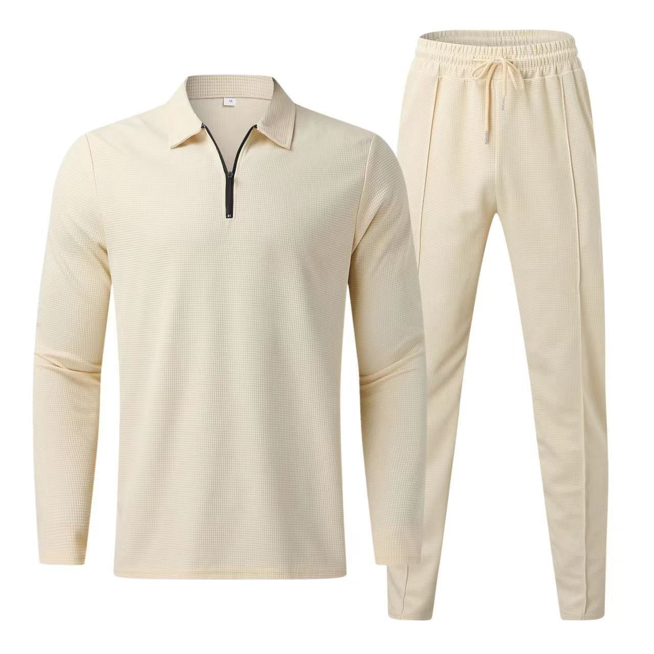 Gustafsson | Heren polo met lange mouwen en joggingbroek – Casual loungewear trainingspak