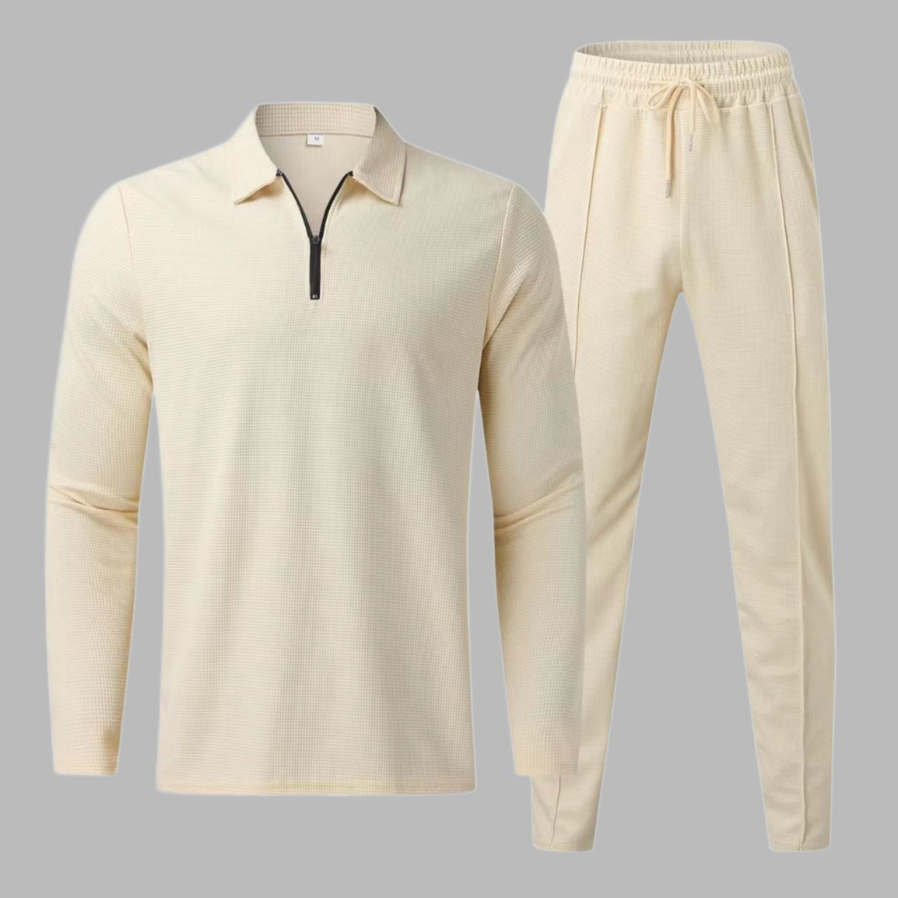 Gustafsson | Heren polo met lange mouwen en joggingbroek – Casual loungewear trainingspak