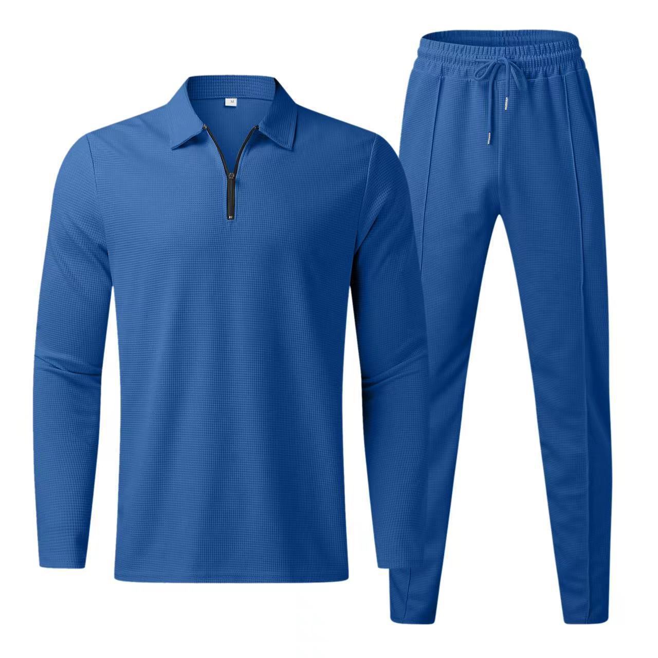 Gustafsson | Heren polo met lange mouwen en joggingbroek – Casual loungewear trainingspak