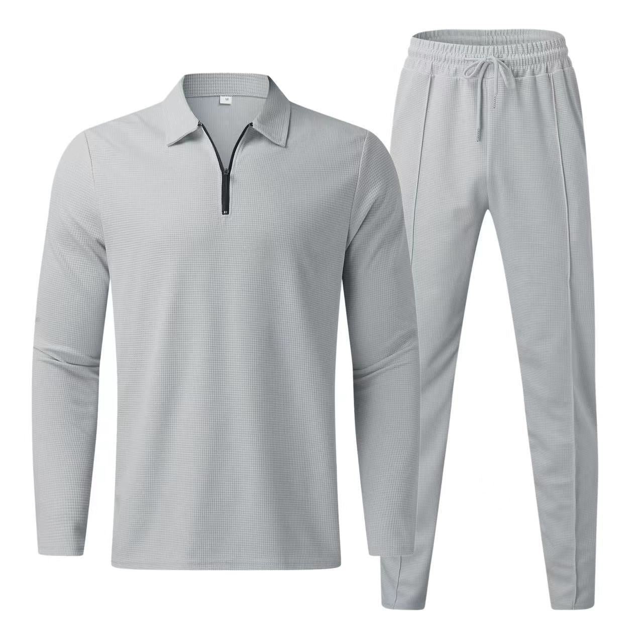 Gustafsson | Heren polo met lange mouwen en joggingbroek – Casual loungewear trainingspak