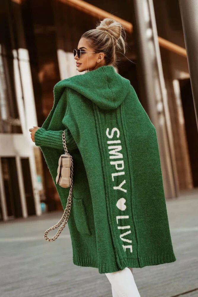 Qiyana | Dames Lange Gebreide Cardigan – Oversized Pasvorm, Zachte Warme Trui