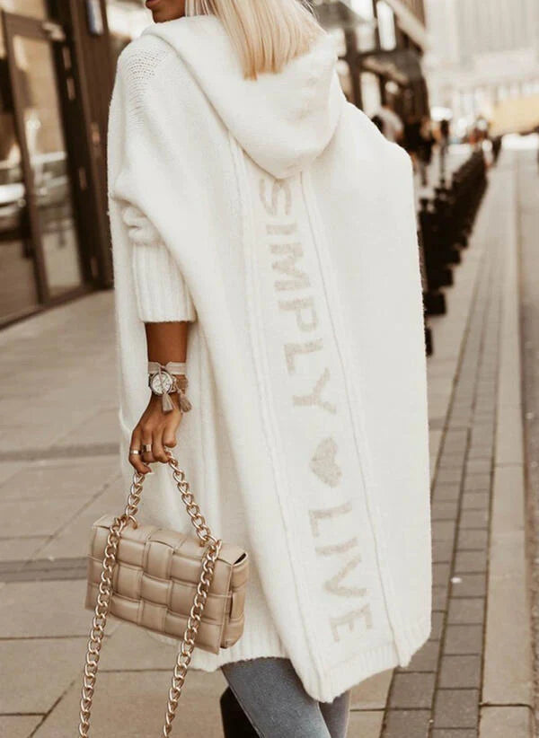 Qiyana | Dames Lange Gebreide Cardigan – Oversized Pasvorm, Zachte Warme Trui