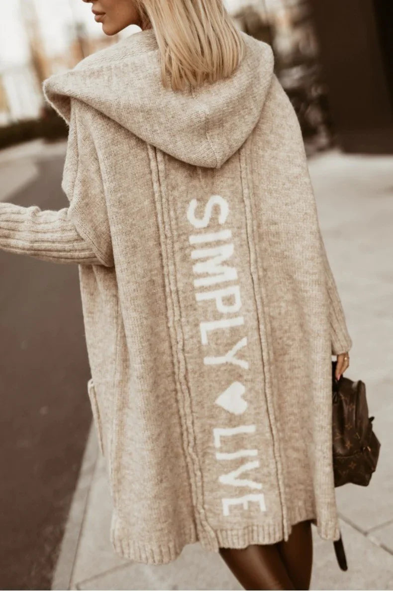 Qiyana | Dames Lange Gebreide Cardigan – Oversized Pasvorm, Zachte Warme Trui
