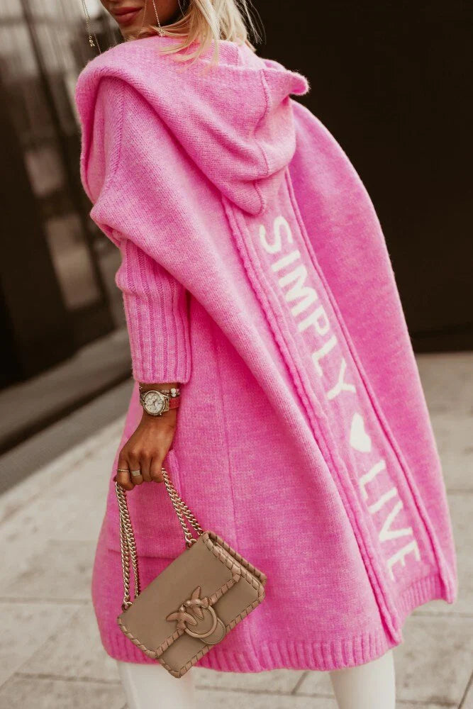 Qiyana | Dames Lange Gebreide Cardigan – Oversized Pasvorm, Zachte Warme Trui